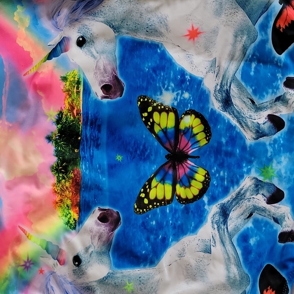 Justice One Piece Swimwear Unicorns Butterflies Adjustable Straps Multicolor 10 - Picture 5 of 10